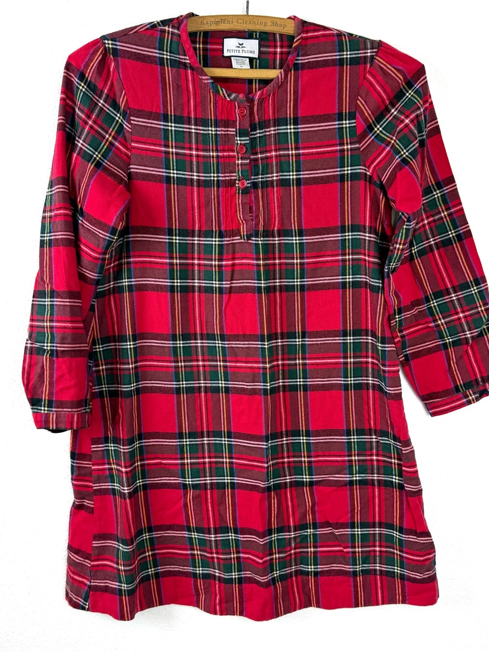 Petite Plume Girl's Red Plaid Nightgown Size 10